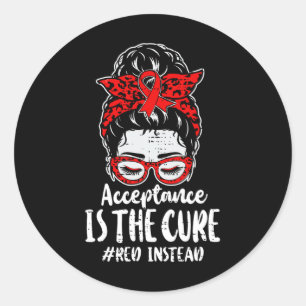 Autisme - Rood in plaats - Acceptatie Niet Bewustz Ronde Sticker