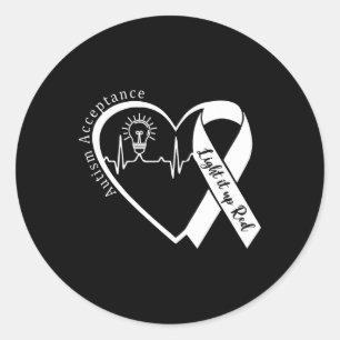 Autisme - Rood in plaats - Acceptatie Niet Bewustz Ronde Sticker