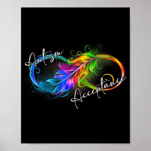 Autisme Rood In Plaats Oneindigheidssymbool Autist Poster (Voorkant)
