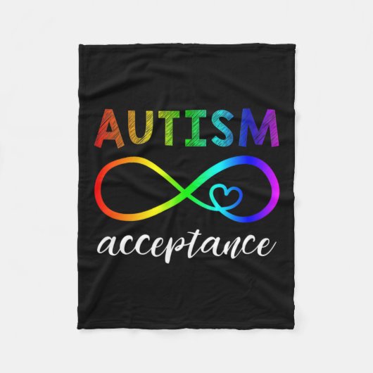 Autisme - Rood in plaats van oneindig - Aanvaardin Fleece Deken (Voorkant)