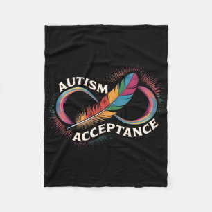 Autisme rood in plaats van oneindig symbool autist fleece deken