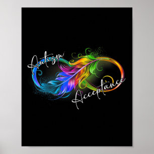 Autisme rood in plaats van oneindig symbool autist poster