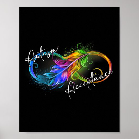 Autisme rood in plaats van oneindig symbool autist poster (Voorkant)