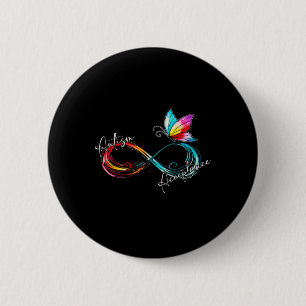 Autisme rood in plaats van oneindig symbool autist ronde button 5,7 cm