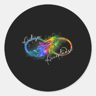 Autisme rood in plaats van oneindig symbool autist ronde sticker