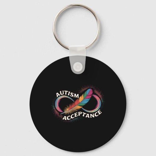 Autisme rood in plaats van oneindig symbool autist sleutelhanger (Voorkant)