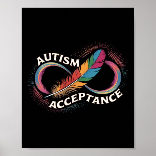 Autisme Rood In Plaats Van Oneindigheidssymbool Au Poster (Voorkant)