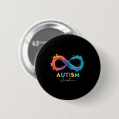 Autisme Rood In Plaats Van Oneindigheidssymbool Au Ronde Button 5,7 Cm (Voorkant /achterkant)