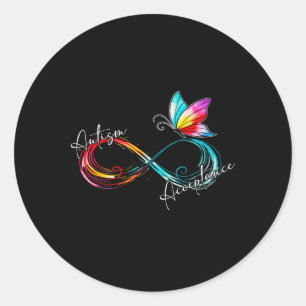 Autisme Rood In Plaats Van Oneindigheidssymbool Au Ronde Sticker