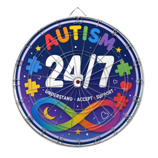 Autisme Roos Dartbord (Voorkant)