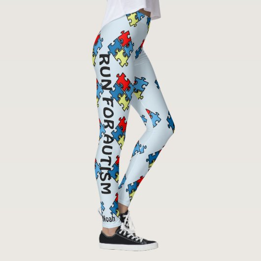 Autisme Running Leggings Puzzel Blauwe Broek Warri (Rechts)