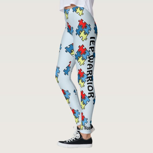 Autisme Running Leggings Puzzel Blauwe Broek Warri (Links)