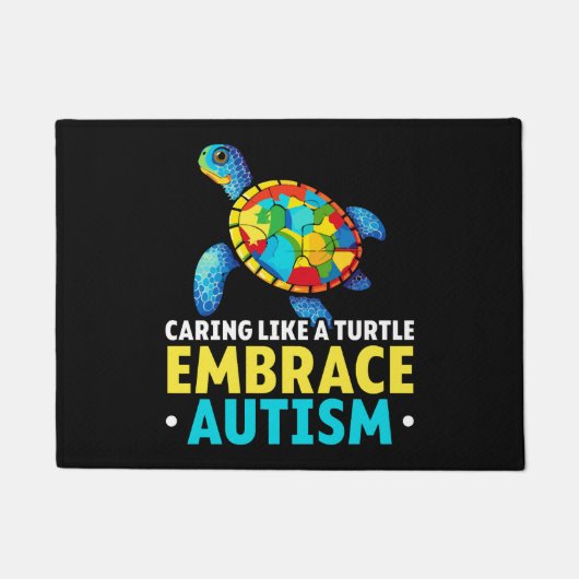 Autisme Schildpad Autistische puzzel Autisme Aware Deurmat (Voorkant)