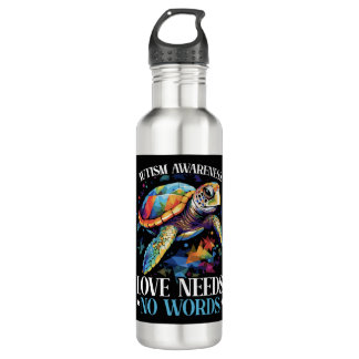 Autisme Schildpad Autistische puzzel Autisme Aware Waterfles