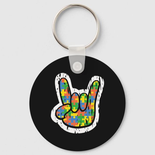 Autisme schommelende hand handicaps maand sleutelhanger (Voorkant)