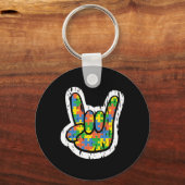Autisme schommelende hand handicaps maand sleutelhanger (Voorkant)