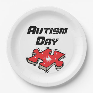 Autisme school/evenementen Papier Borden 9 inch Papieren Bordje