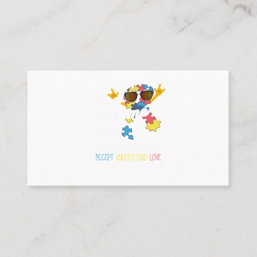 Autisme sensibiliserende shirten Autism shirten vo Visitekaartje (Voorkant)