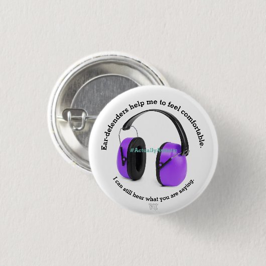 Autisme/Sensory Ear defenders Awareness - Paars Ronde Button 3,2 Cm (Voorkant /achterkant)