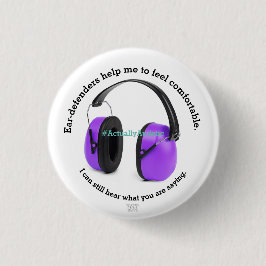 Autisme/Sensory Ear defenders Awareness - Paars Ronde Button 3,2 Cm