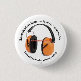 Autisme/sensory/Ear-defenders Bewustmaking — Oranj Ronde Button 3,2 Cm