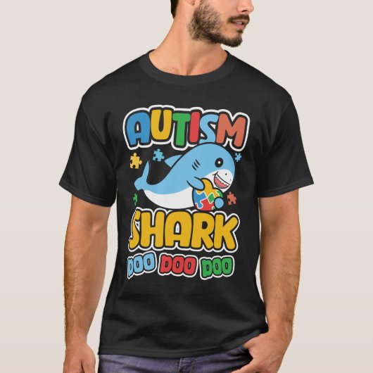 Autisme Shark - Bewustmakingsdag T-shirt (Voorkant)