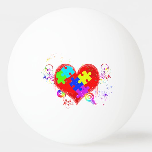 Autisme Shining Heart Pingpongbal (Voorkant)