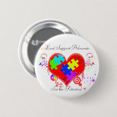 Autisme Shining Heart Ronde Button 5,7 Cm (Voorkant /achterkant)