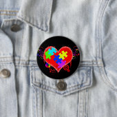 Autisme Shining Heart Ronde Button 7,6 Cm (In situ)