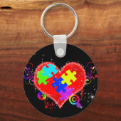 Autisme Shining Heart Sleutelhanger (Voorkant)