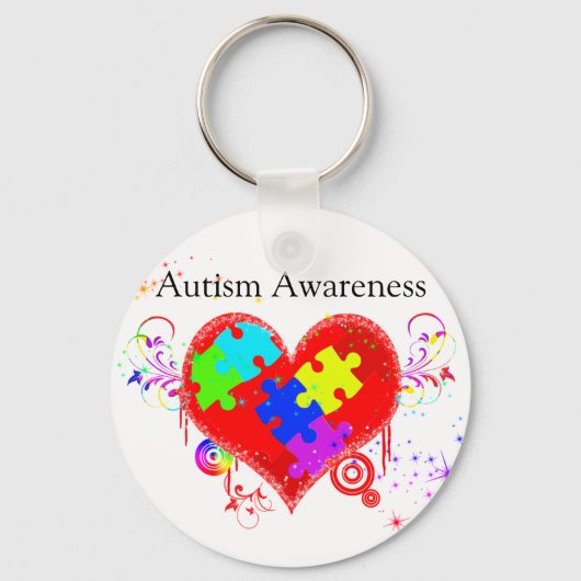 Autisme Shining Heart Sleutelhanger (Voorkant)