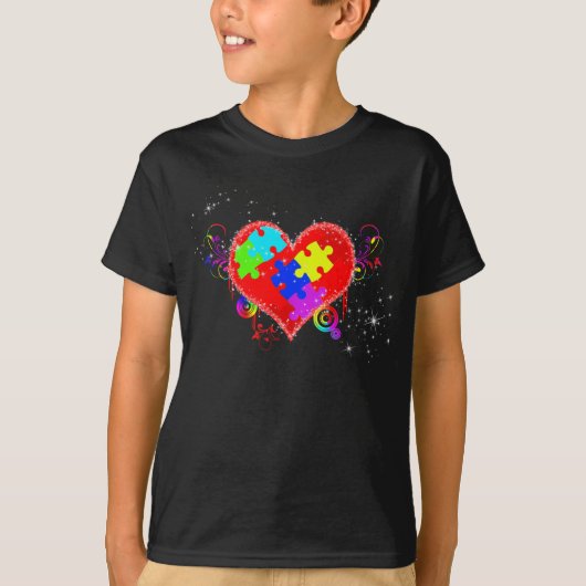 Autisme Shining Heart T-shirt (Voorkant)