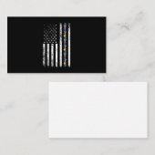 Autisme Shirt American Flag Puzzle Visitekaartje (Voorkant / Achterkant)