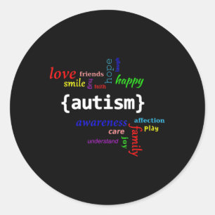 Autisme Shirt - Shirt Autisme Awareness for Men, W Ronde Sticker