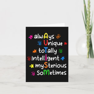 Autisme Shirten Altijd Uniek Helemaal Intelligent Kaart