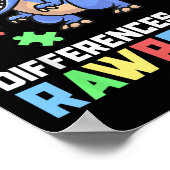 Autisme Shirten voor Jongens Dinosaur Trex Awarene Poster (Hoek)