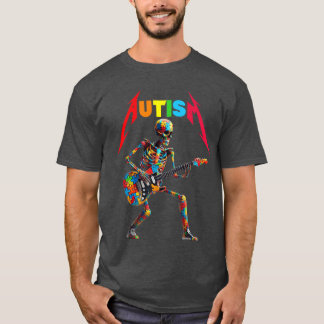 Autisme Skelet Gitaar Rock Muziek Liefhebber Autis T-shirt