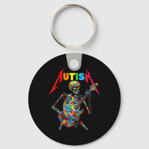 Autisme Skelet Gitaarspeler Rockmuziek Autisme Bew Sleutelhanger
