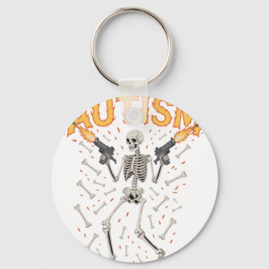 Autisme Skelet Grappig Bijzonder Specifiek Meme Au Sleutelhanger (Voorkant)