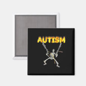 Autisme Skelet Grappig Opvallend Specifiek Dank Me Magneet (Voorkant / Achterkant)