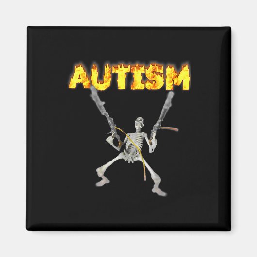 Autisme Skelet Grappig Opvallend Specifiek Dank Me Magneet (Voorkant)