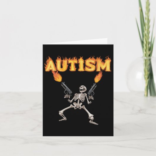 Autisme Skelet Grappig Vreemd Specifiek Dank Meme Kaart (Voorkant)