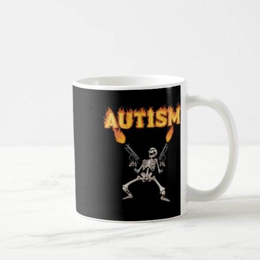 Autisme Skelet Grappig Vreemd Specifiek Dank Meme Koffiemok (Rechts)