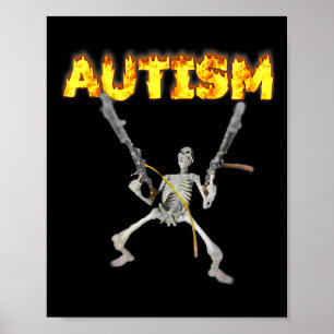 Autisme Skelet Grappig Vreemd Specifiek Dank Meme Poster