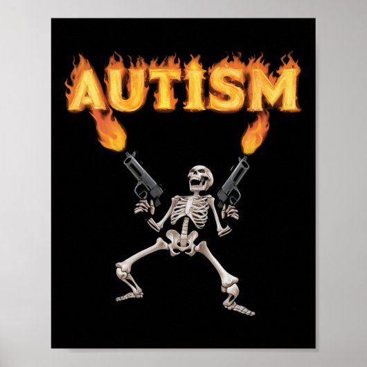 Autisme Skelet Grappig Vreemd Specifiek Dank Meme Poster (Voorkant)