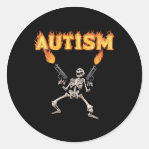 Autisme Skelet Grappig Vreemd Specifiek Dank Meme Ronde Sticker