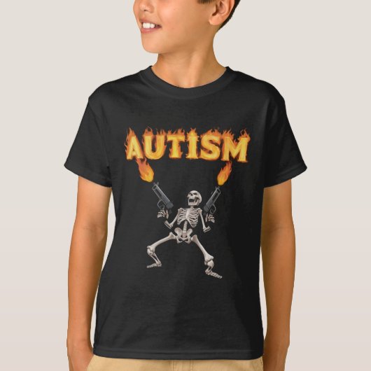 Autisme Skelet Grappig Vreemd Specifiek Dank Meme T-shirt (Voorkant)