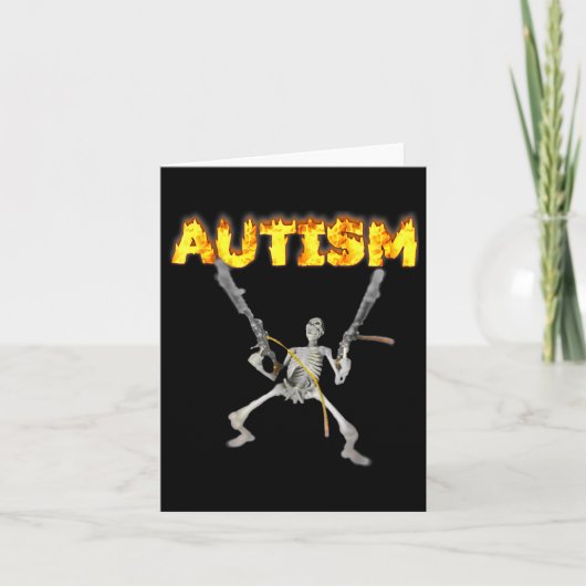 Autisme Skelet Grappig Vreemd Specifieke Dank Kaart (Voorkant)