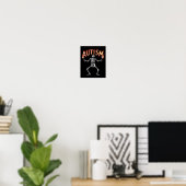 Autisme Skelet meme Grappig Vuur Skelet Vlammen T Poster (Thuiskantoor)