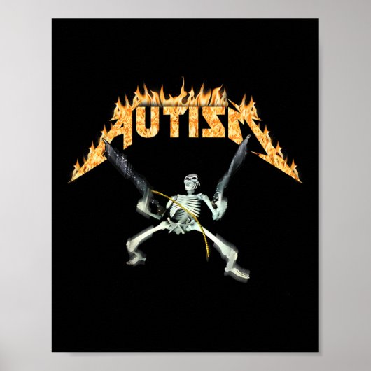 Autisme Skelet Meme Grappige Mannen Vrouwen Kinder Poster (Voorkant)